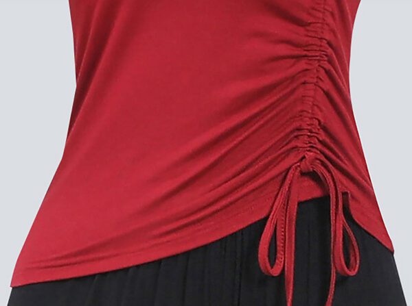 Whitewed women's Faux Wrap V Neck Drawstring Dance Yoga Fitness Running Tops T Shirts With Sleeves - Image 10