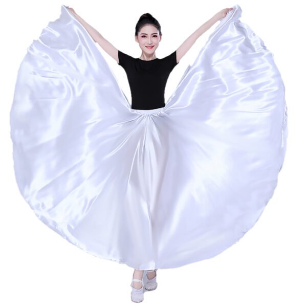 Whitewed Satin Performance Full Circle Satin Belly Dance Skirt Costumes For Ladies - Image 11