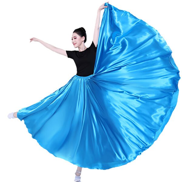 Whitewed Satin Performance Full Circle Satin Belly Dance Skirt Costumes For Ladies - Image 12