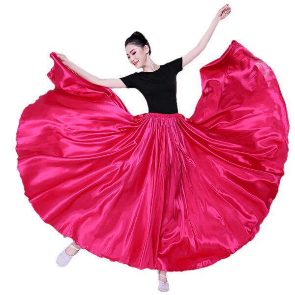 Whitewed Satin Performance Full Circle Satin Belly Dance Skirt Costumes For Ladies - Image 13