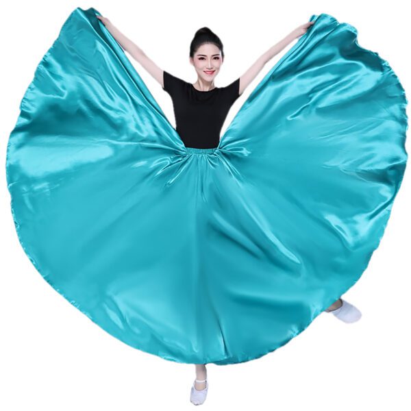 Whitewed Satin Performance Full Circle Satin Belly Dance Skirt Costumes For Ladies - Image 15