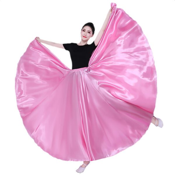 Whitewed Satin Performance Full Circle Satin Belly Dance Skirt Costumes For Ladies - Image 16