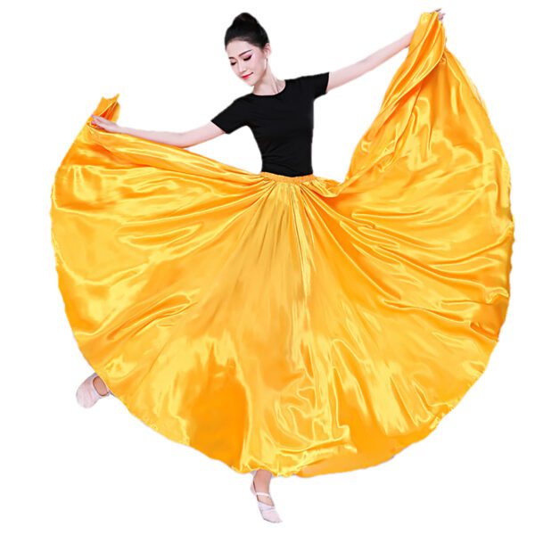 Whitewed Satin Performance Full Circle Satin Belly Dance Skirt Costumes For Ladies - Image 17