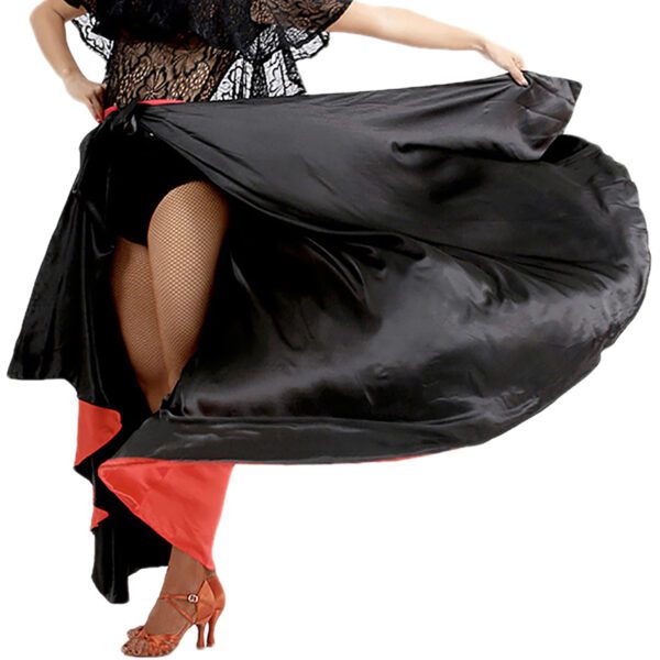 Whitewed Women'S Long  Paso Doble Flamenco Ballroom Tango Wrap Skirt Stage Performance Dancewear Self Tie - Image 4