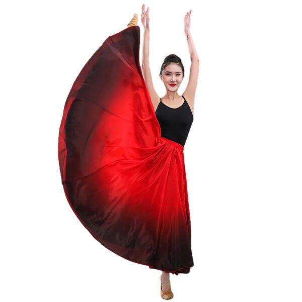 Whitewed Two Tone Color Satin Adult Flamenco Gypsy Paso Doble Spanish Ballet Dance Costume Skirt Female - Image 2