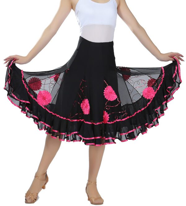 Whitewed Square Line Latin Ballroom Smooth Dance Wear Skirts Rehearsal Theater - Image 9