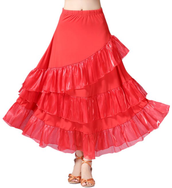 Whitewed Long Waltz Folklorico Flamenco Ballroom Practice Dancer Dancing Skirts Dress up