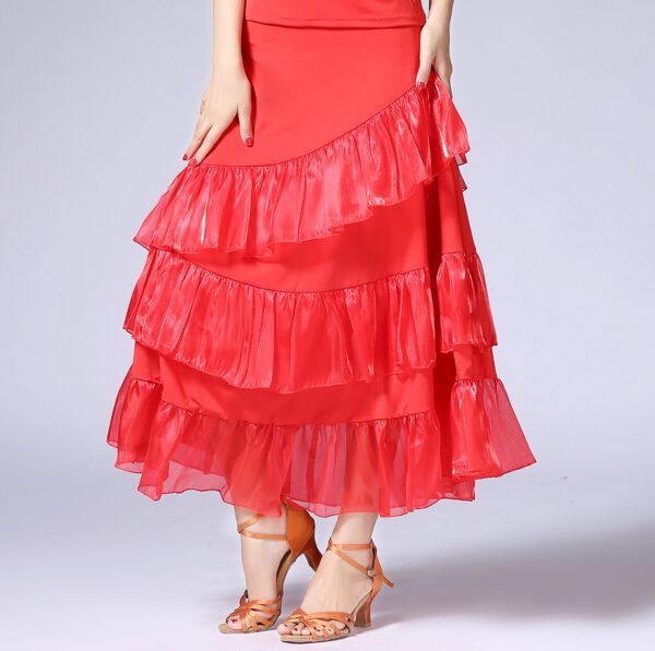 Whitewed Long Waltz Folklorico Flamenco Ballroom Practice Dancer Dancing Skirts Dress up - Image 3