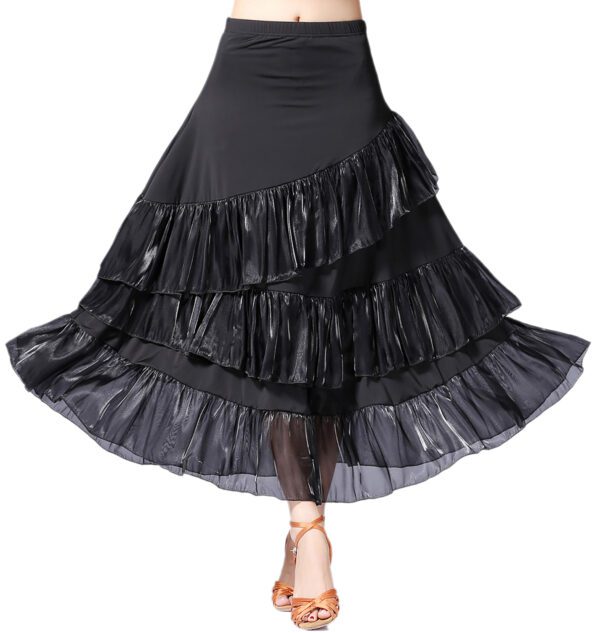 Whitewed Long Waltz Folklorico Flamenco Ballroom Practice Dancer Dancing Skirts Dress up - Image 4