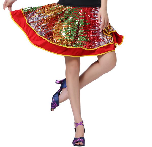 Whitewed Sequin Square Dance Party Practice Performance Attires Costumes Skirts