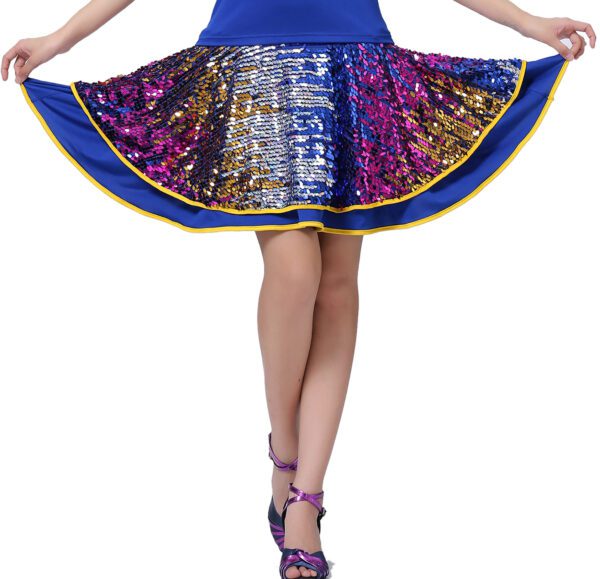 Whitewed Sequin Square Dance Party Practice Performance Attires Costumes Skirts - Image 6