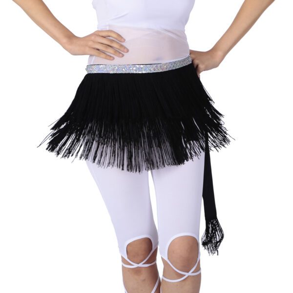 Whitewed Thick Fringe Hip Scarf Bohemian Belly Dance Class Exercise Belt