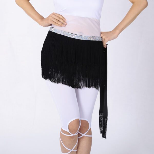 Whitewed Thick Fringe Hip Scarf Bohemian Belly Dance Class Exercise Belt - Image 2