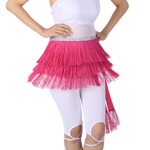 Whitewed Thick Fringe Hip Scarf Bohemian Belly Dance Class Exercise Belt - Image 4