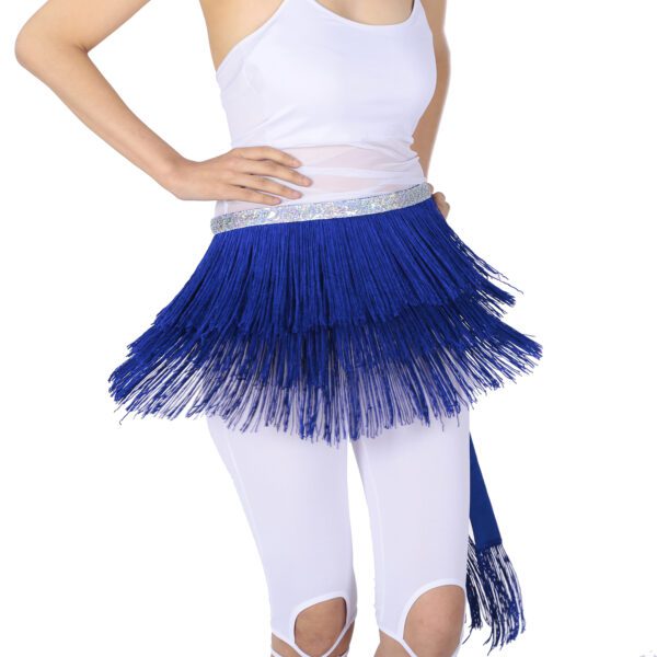 Whitewed Thick Fringe Hip Scarf Bohemian Belly Dance Class Exercise Belt - Image 6