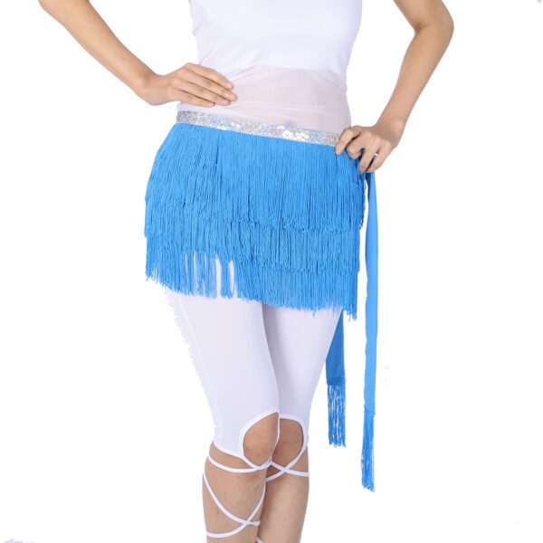 Whitewed Thick Fringe Hip Scarf Bohemian Belly Dance Class Exercise Belt - Image 8