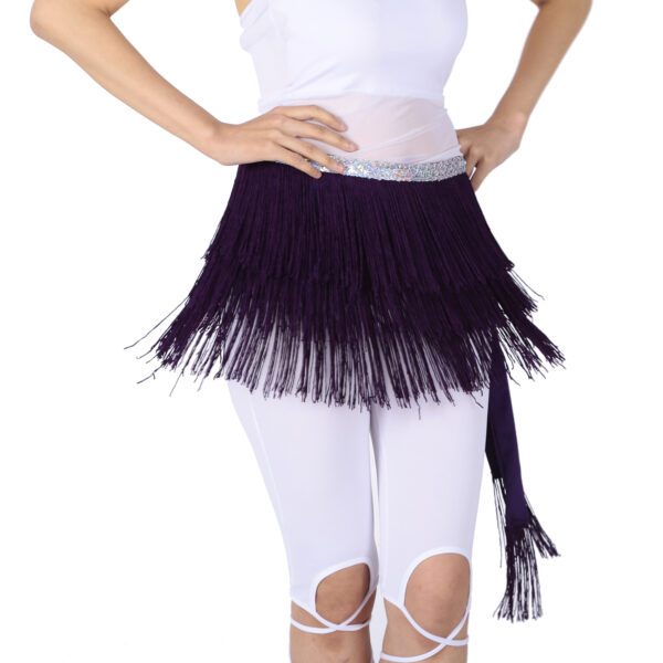 Whitewed Thick Fringe Hip Scarf Bohemian Belly Dance Class Exercise Belt - Image 10