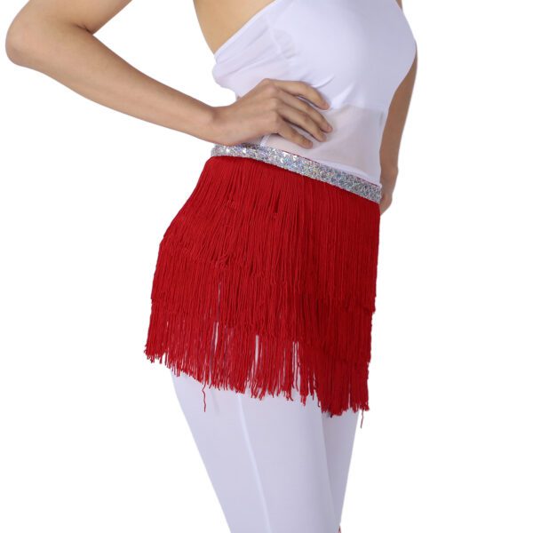 Whitewed Thick Fringe Hip Scarf Bohemian Belly Dance Class Exercise Belt - Image 12