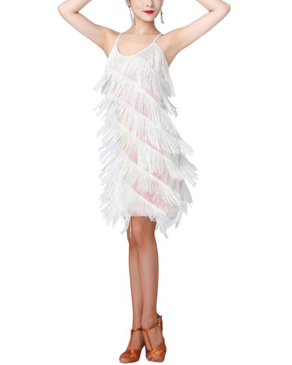 Whitewed Short Cami Fringe Sequin 1920'S Flapper Themed Party Dresses Costumes - Image 15