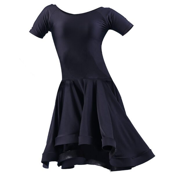 Sleeve Keyhole Back Voluminous Skirt Latin Dance Parctice Performance Dresses Crinoline Trimmed - Image 4