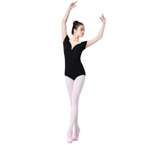 Whitewed Two Tone Mesh Splice Ballet Dance Leotards Gymnastics Bodysuit Adult