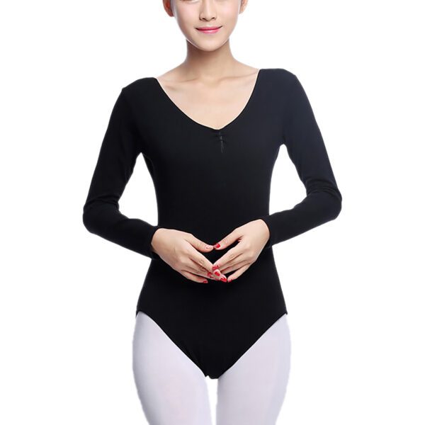 Women's Cotton Long Sleeve Ballet Ballroom Dance Leotards