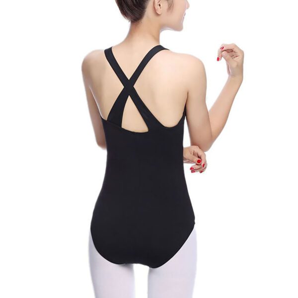 Whitewed Women's Wide Strap Pinch Front Criss Cross Back Dance Leotard Bodysuit - Image 2