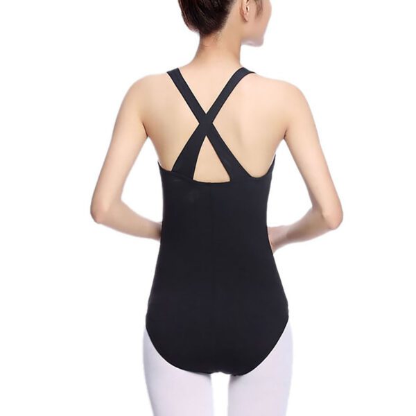 Whitewed Women's Wide Strap Pinch Front Criss Cross Back Dance Leotard Bodysuit - Image 4