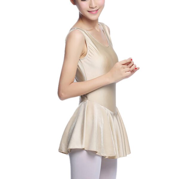 Whitewed Sleeveless Adult Scoop Neck  Skirted Leotard Womens Low Back Leotard Dresses - Image 7