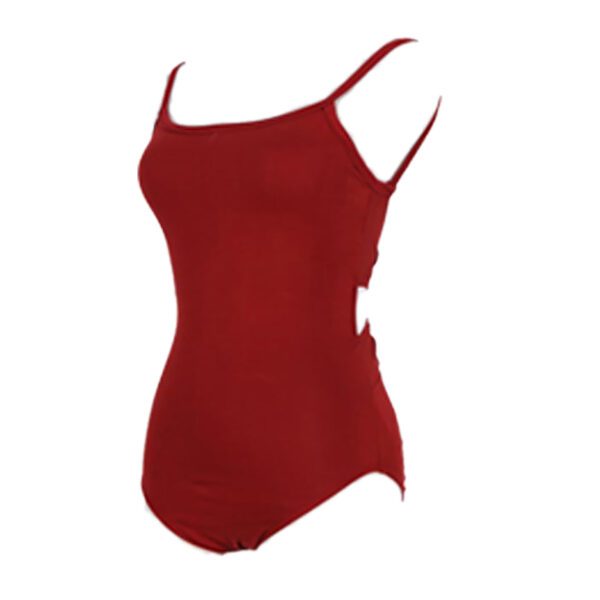 Whitewed Twist Open Strappy Back Camisole Adult Women's Leotard Bodysuit Gathered Front - Image 19