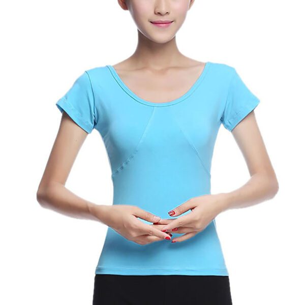 Whitewed Running Top Ladies Short Sleeve Scoop Neck Adult Womens Cotton Ballet Dance Top