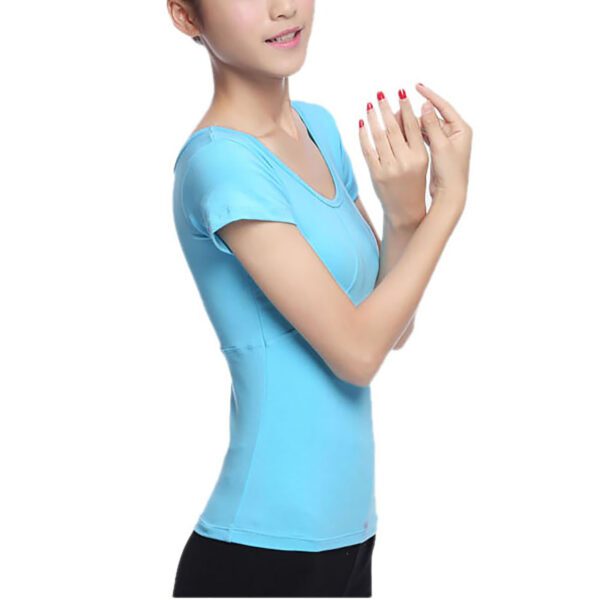 Whitewed Running Top Ladies Short Sleeve Scoop Neck Adult Womens Cotton Ballet Dance Top - Image 4