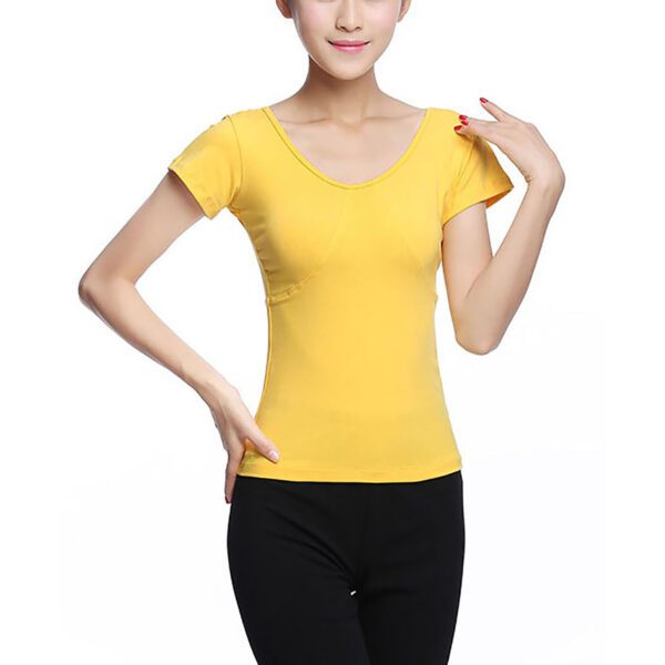 Whitewed Running Top Ladies Short Sleeve Scoop Neck Adult Womens Cotton Ballet Dance Top - Image 5