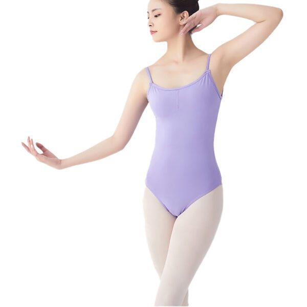 Whitewed Women's Camisole Ballet Dance Leotard with Adjustable Straps Low V Back Gathered Front - Image 8