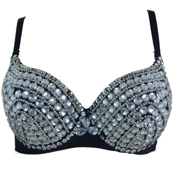 Whitewed Dazzling Bejeweled All-Over Diamonds Rhinestone Dance Costume Bra Top - Image 3