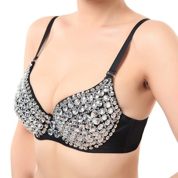 Whitewed Dazzling Bejeweled All-Over Diamonds Rhinestone Dance Costume Bra Top